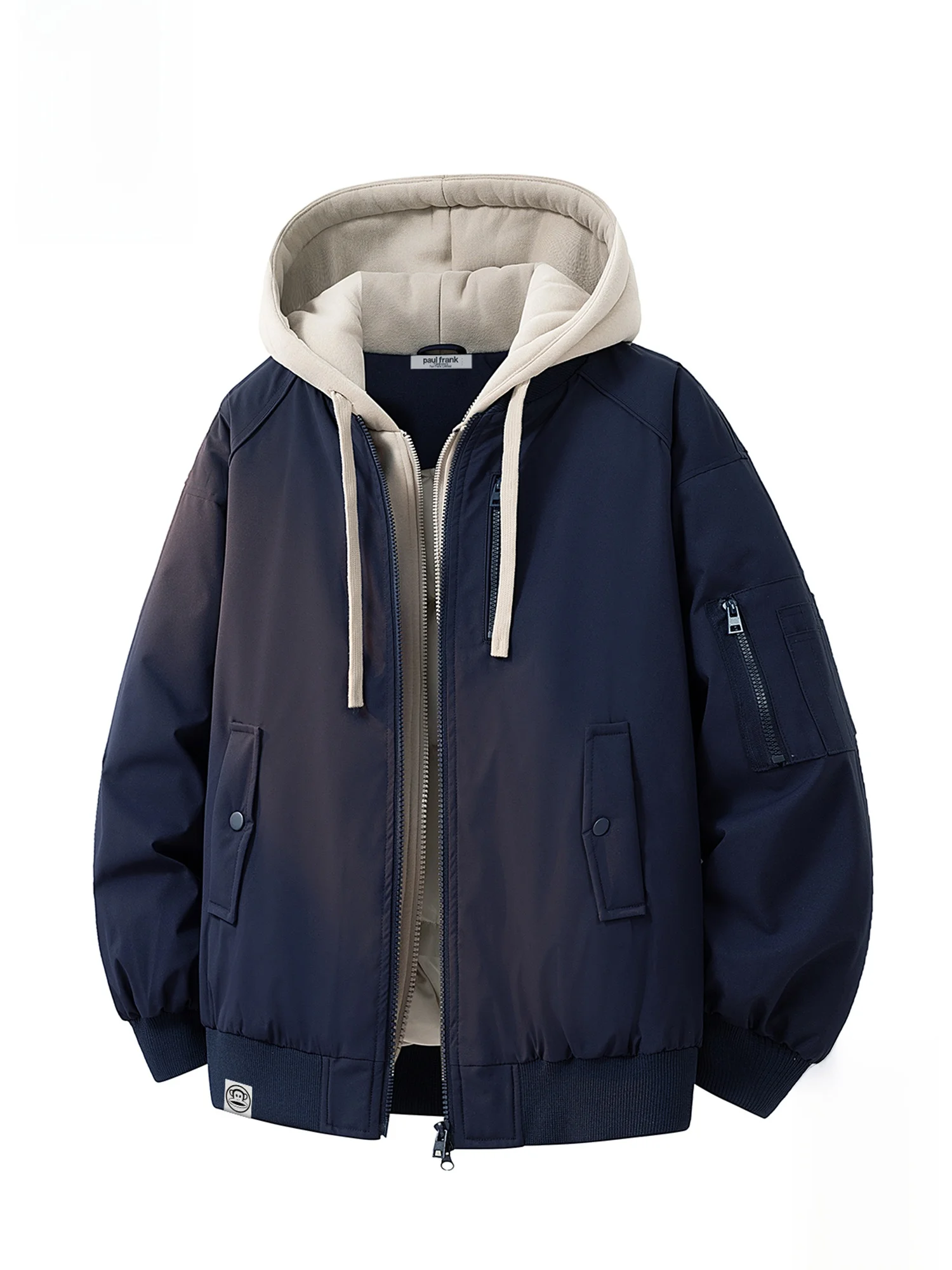 

Мужская зимняя повседневная теплая куртка свободного кроя Paul Frank с капюшоном, на молнии, из полиэстера, с длинными рукавами, для пар