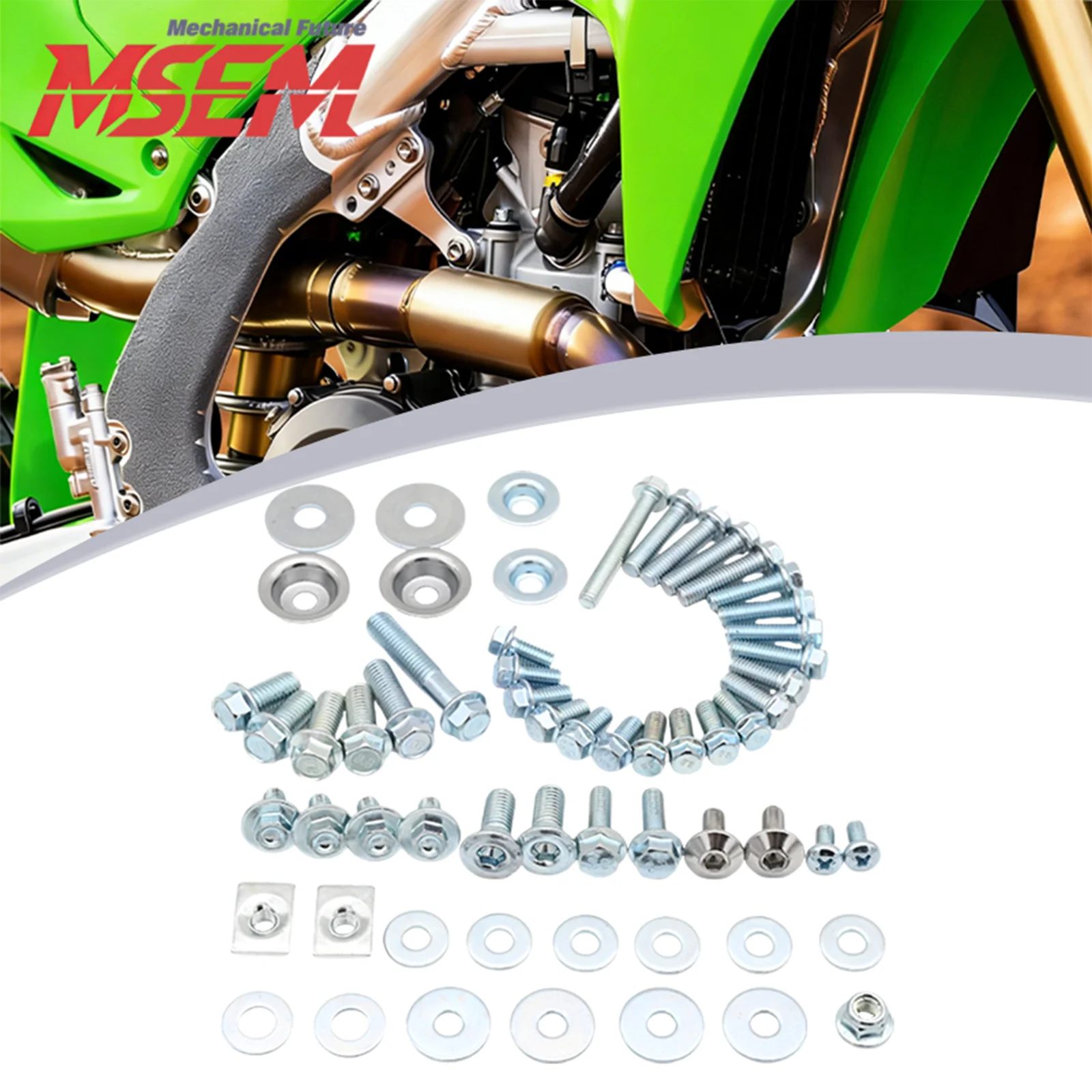 

Комплект крепежных винтов и болтов для обтекателей и крыльев мотоциклов Kawasaki KX250F KX450F 2004-2024, KX250 KX450 2019-2024, KLX KXF (запчасти)
