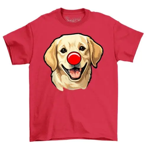 Labrador Dog Red Nose Novelty Funny T-Shirt Adults & Kids Comedy Tee Shirt