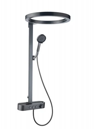 

Роскошный серый тропический душ из нержавеющей стали, набор смесителей для ванны из АБС-пластика, цифры струйной музыки, клавиши, смесители для использования в ванной комнате