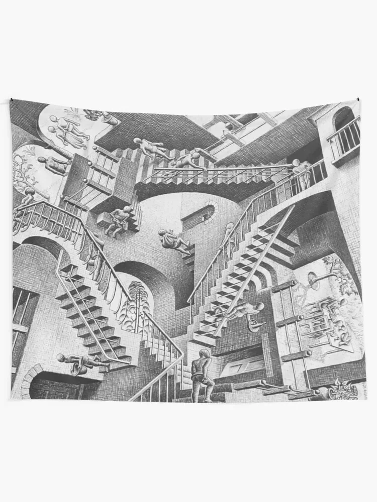 M.C. Escher: Relativity Tapestry Home Decorations On The Wall Aesthetic Room Decor Korean Tapestry