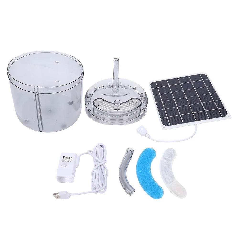 Daylight Operated Solar Pet Fountain with Scheduled Water Circulation and Night Pause Function for Cats Dogs and Poultry