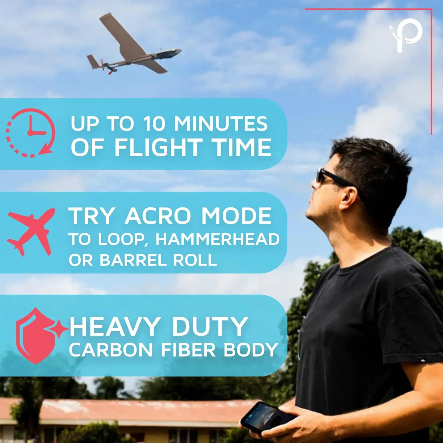 4.0 Balsa Paper Airplane Kit Smartphone Controlled RC Paper Motor | Easy to Fly With Autopilot and Gyro Stabilizer. Great Gadget