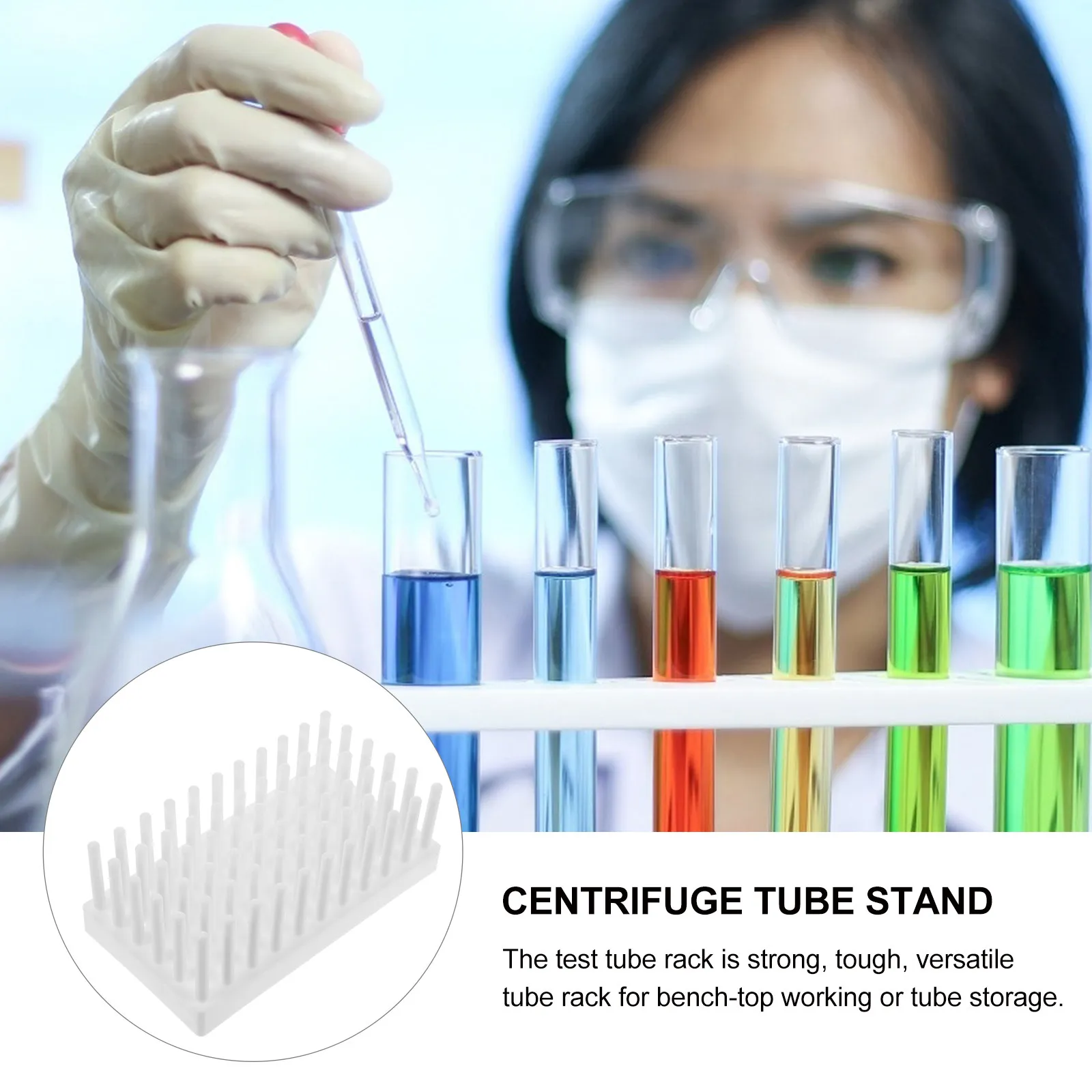 1Pcs Test Tube Drying Rack Strong Tough Versatile Storage for Bench Top Working in Labs Centrifuge Tube Drying Rack view 2