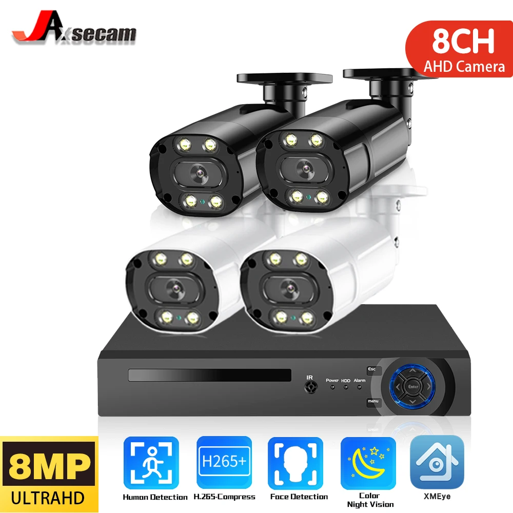 

8MP HD 8CH AHD DVR Face Detection Color Night Motion Detection Outdoor Security Camera System SetCCTV Video Surveillance Kit