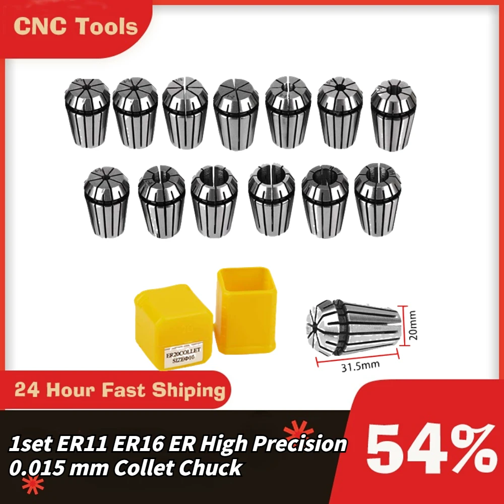 

1set ER11 ER16 ER High Precision 0.015 mm Collet Chuck for CNC Milling Tool Holder Engraving CNC Machine Spindle Motor