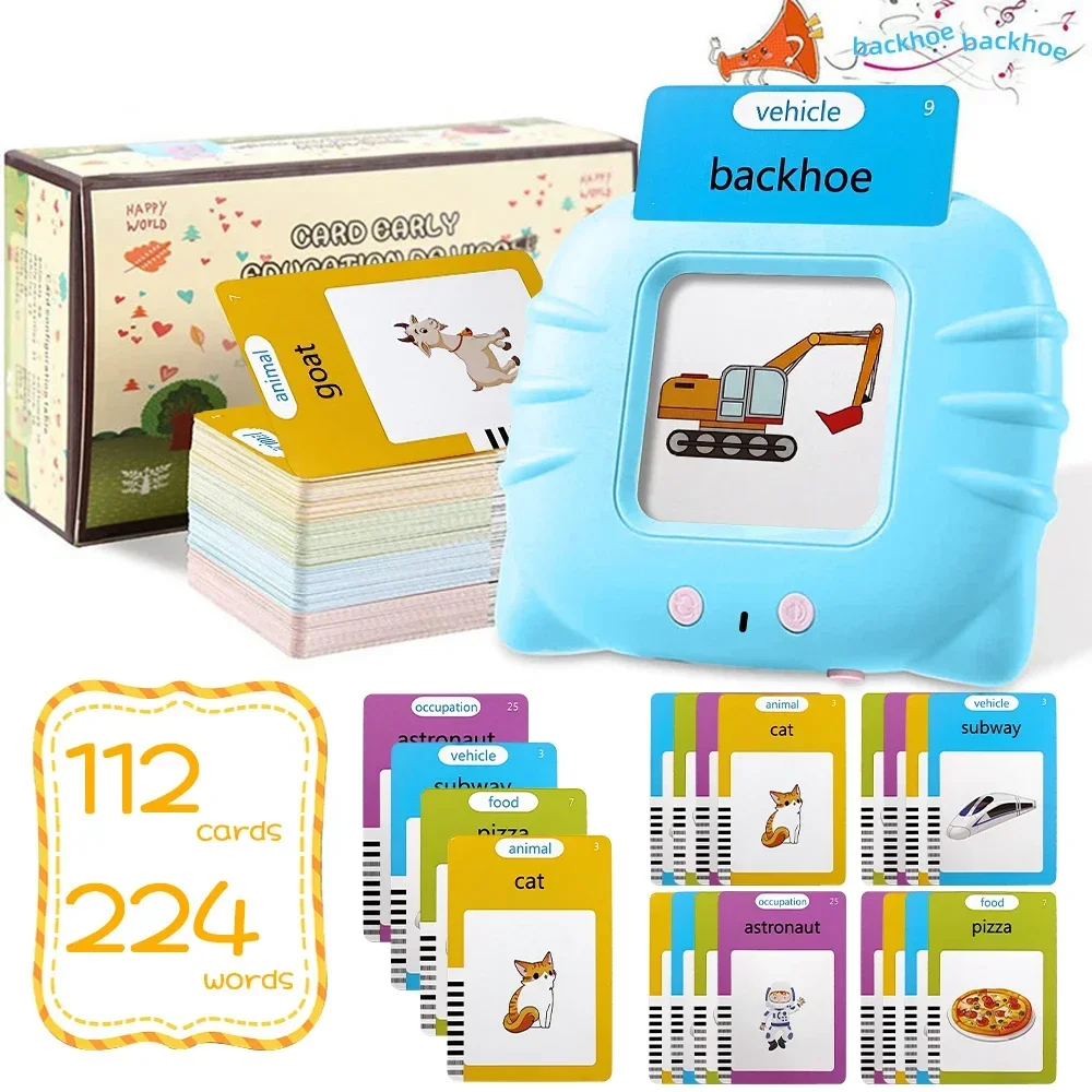 

Early Montessori Educational Toys Talking Flash Cards Learning Talking Language English Electronic Audio Book Toy Children Gifts