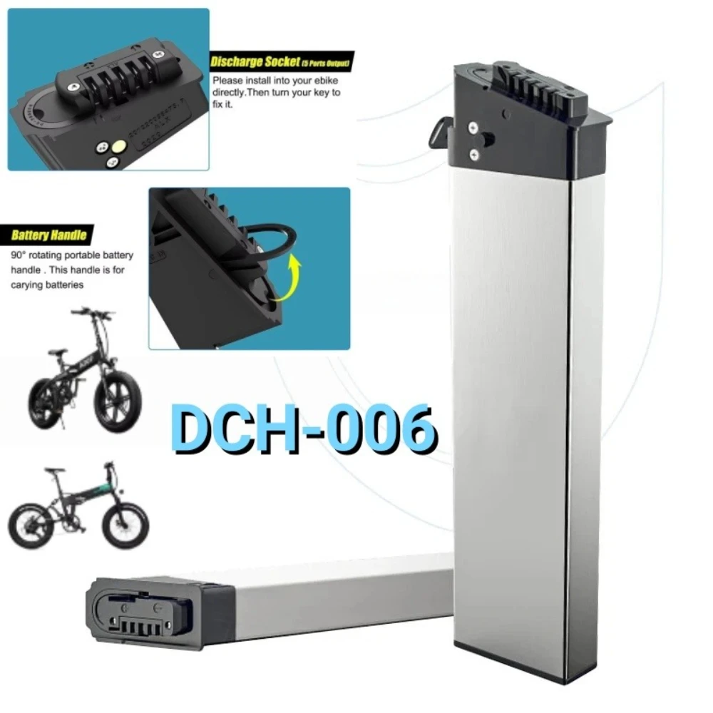 Replacement 36V/48V Battery for ADO A20 A20F MATE City BIKE Fiido M1 Pro DCH-006 10.4Ah 12.8Ah 14Ah 15Ah 17Ah Folding Bike.