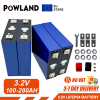 POWLAND 3.2V 100Ah 150Ah 206Ah LiFePO4 Battery Lithium Iron phosphate For 4S 12V 24V 3C Car Motor Batteries Modification M6 Stud