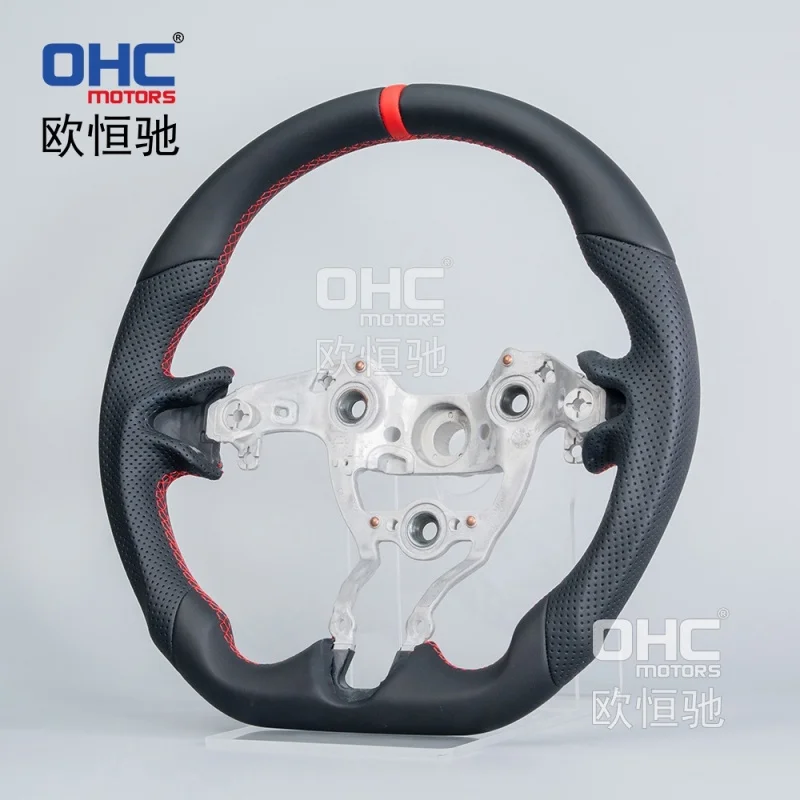 For Elantra GT/N  modern I30N perForated leather full-leather flat-bottom sports steering wheel upgrade modification