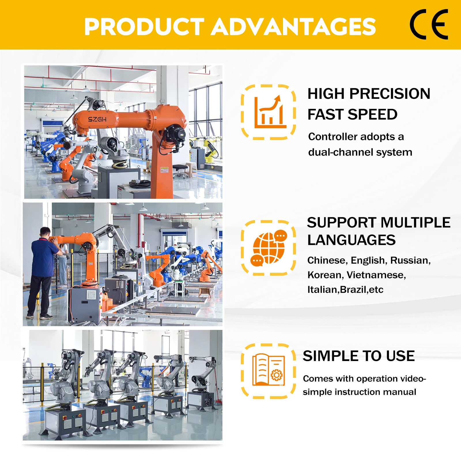 6-Axis Material Handling Robot Industrial Machine Pick and Place Robot for Palletizing and Material Handling