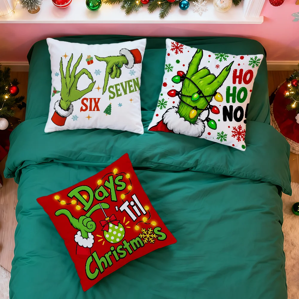Christmas Classic Red Green Color Six Seven Cushion Cover Double Sided Festival Soft Home Living Room Bed Sofa Party Hogar Decor