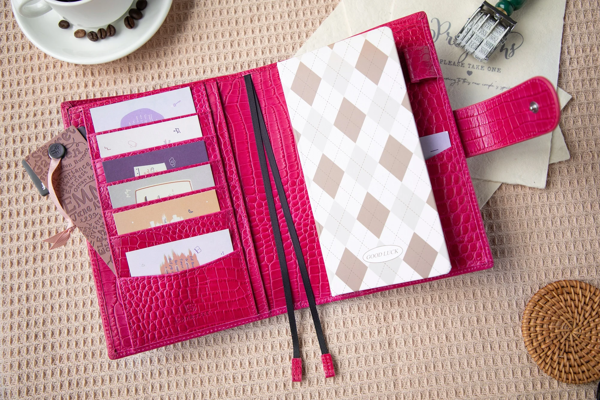 Smartfee Leather Cover for B6 B Stalogy Notebook Genuine Croc Print Leather Planner Cover Diary Journal