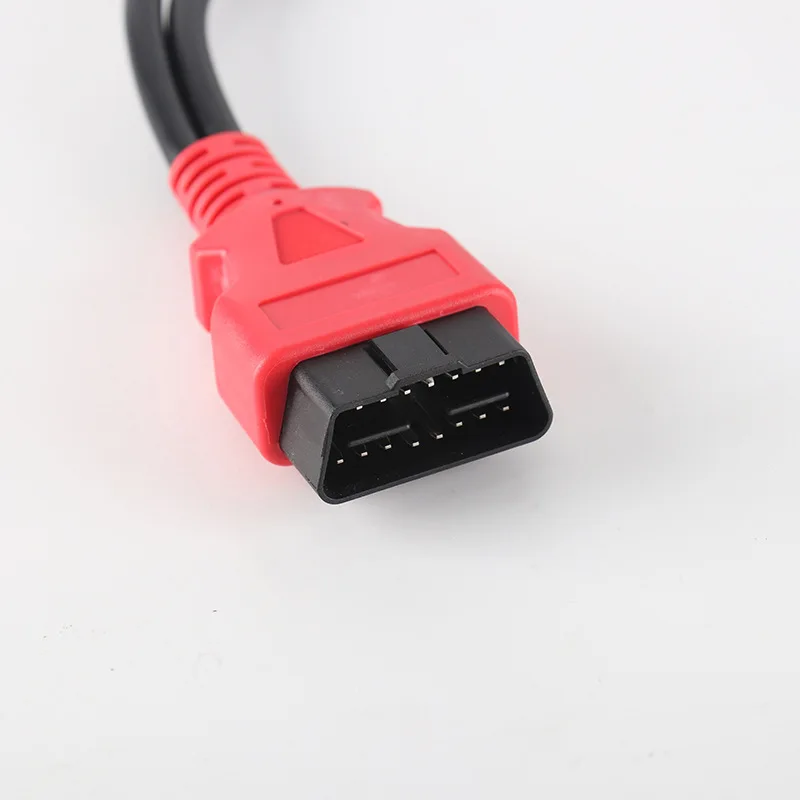 Red OBD2 Extension Line 16-core Round Wire Harness OBD 2 16 Pin ELM327 Male To Dual Female Y Splitter Extend Connector Cable