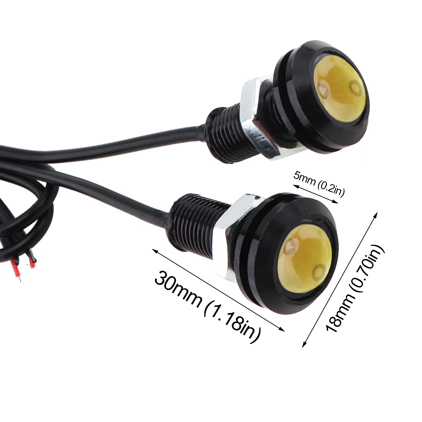 10 шт., автомобильные светодиодсветодиодный дневные ходовые огни, 18 мм