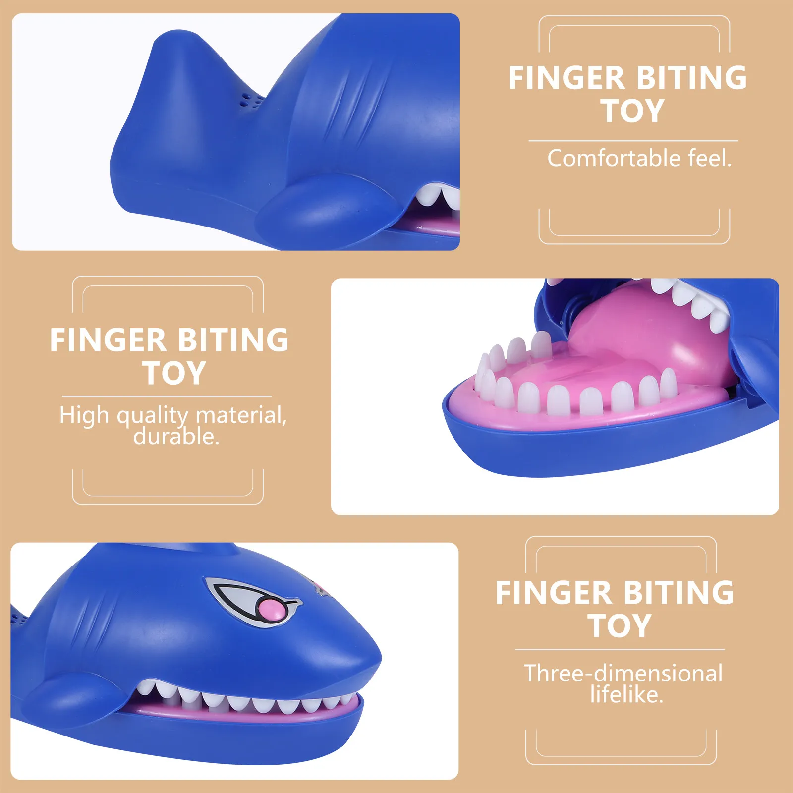 Biting Finger Toy Plaything Playful Toys for Kids Supply Game Toddler Blue Shark view 2