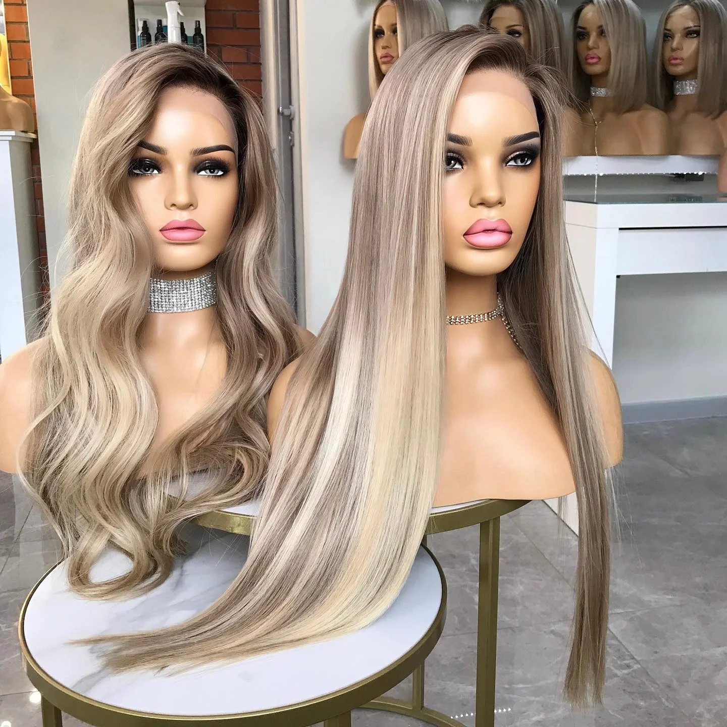 Peluca Fiesta New Platinum Blonde Human Hair Wigs Invisible HD Lace  Highlight  For White Women