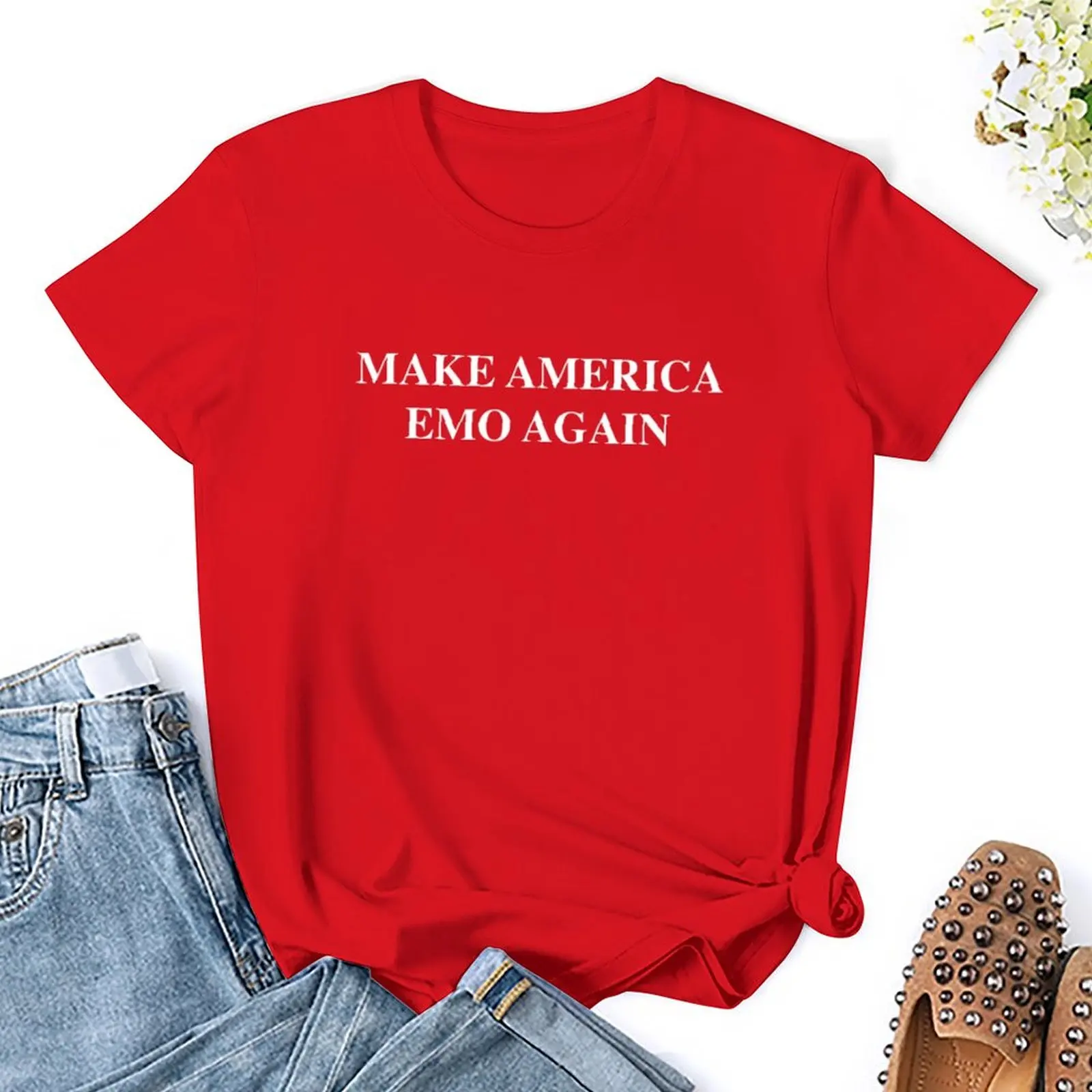 Make America Emo Again T-shirt lady clothes tees t-shirts for Women graphic tees