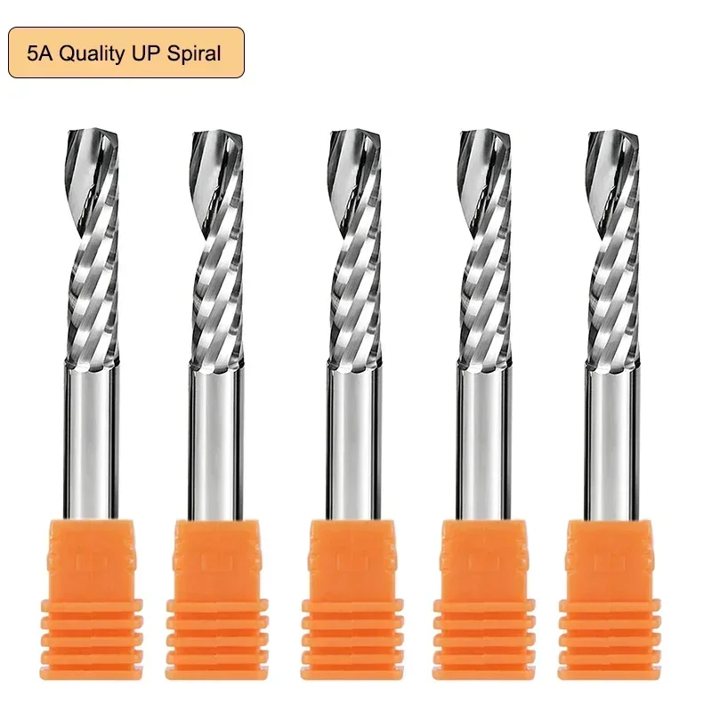 10Pcs/Lot For Acrylic PVC MDF Wood 5A Top Quality - Single Flute UP Spiral Milling Cutter CNC Carbide Router Bit