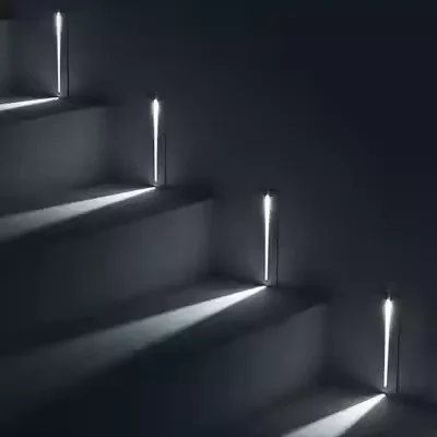 Wodoodporna lampa schodowa LED do użytku wewnątrz i na zewnątrz z czujnikiem ruchu, lampa schodowa LED 3W, wpuszczana lampa LED na stopień.