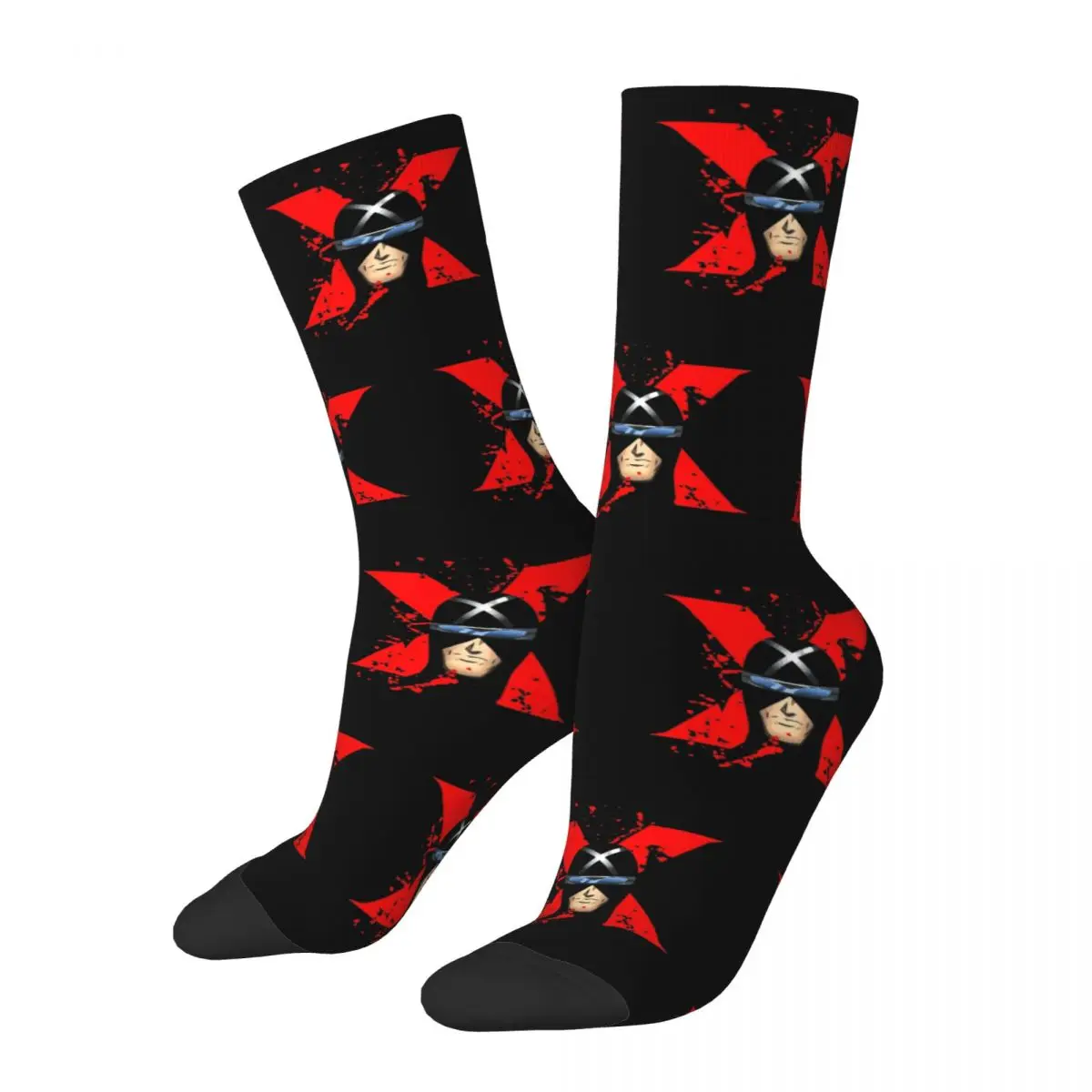 Casual Speed Racer Face Basketball Socks Polyester Crew Socks for Unisex Sweat Absorbing