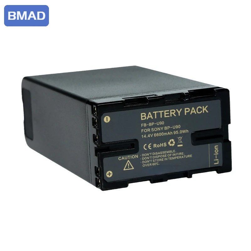 BP-U90 14.4V 6600mAh High Voltage Full Capacity Lithium Battery Suitable for Sony EX280 EX260 Z280 X280 FS5 Z190 Camera Battery