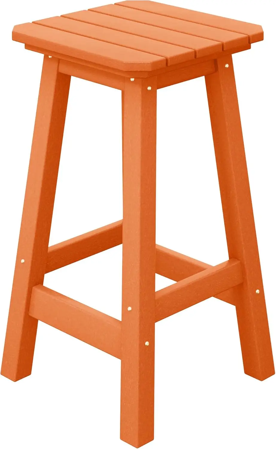 

24" Height Outdoor Bar Stools, All-Weather Bar Stools, Adirondack Poly Patio Square Bar Stool for Patio, Deck, Kitchen Counter a