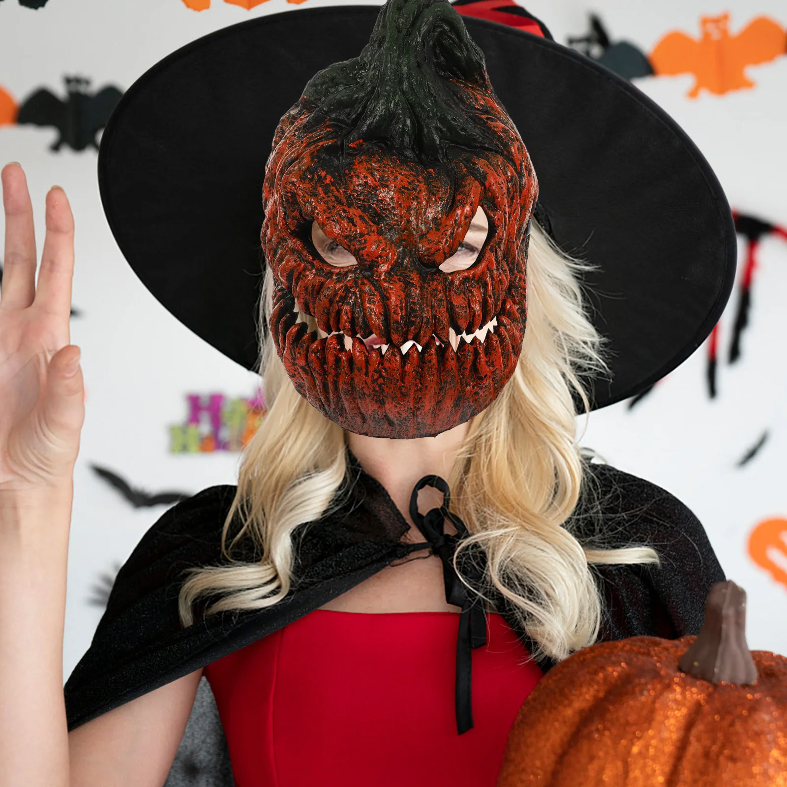 ハロウィンカボチャマスク軽量不気味なデザインコスプレパーティーマスカレードカーニバルフェスティバル装飾写真小道具アクセサリー