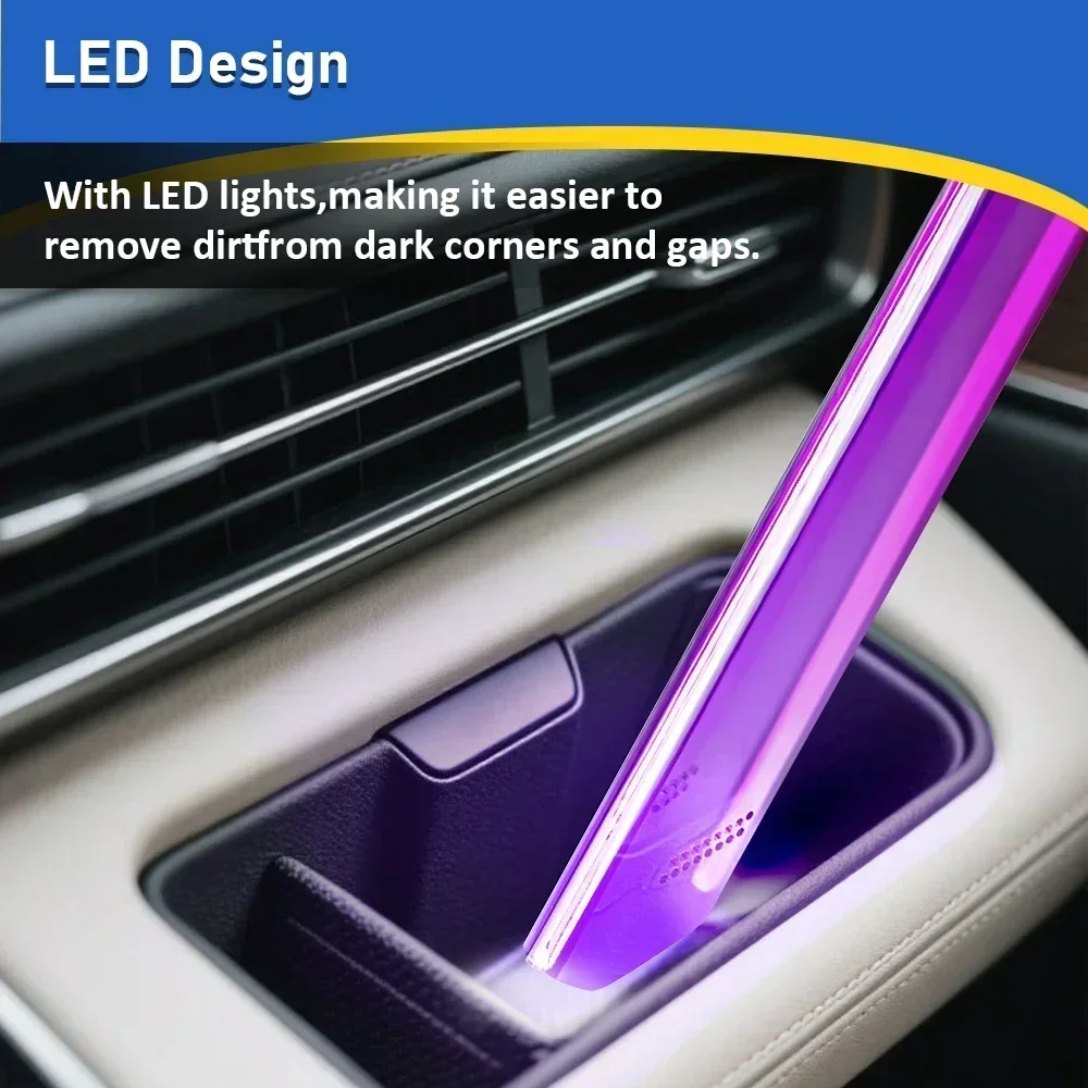 Crevice Cleaning Tool For Dyson V7 V8 V10 V11 V15 Cordless Vacuum Cleaner LED Lighting Flat Suction Clean LED Light Pipe Nozzle image 2