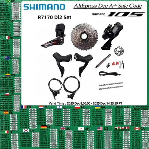Shimano Di2 105 R7170 pieza electrónica juego de frenos de disco hidráulico desviador delantero R7150 2x12s RD-R7150 CS-R7100 DN300 Di2 Set