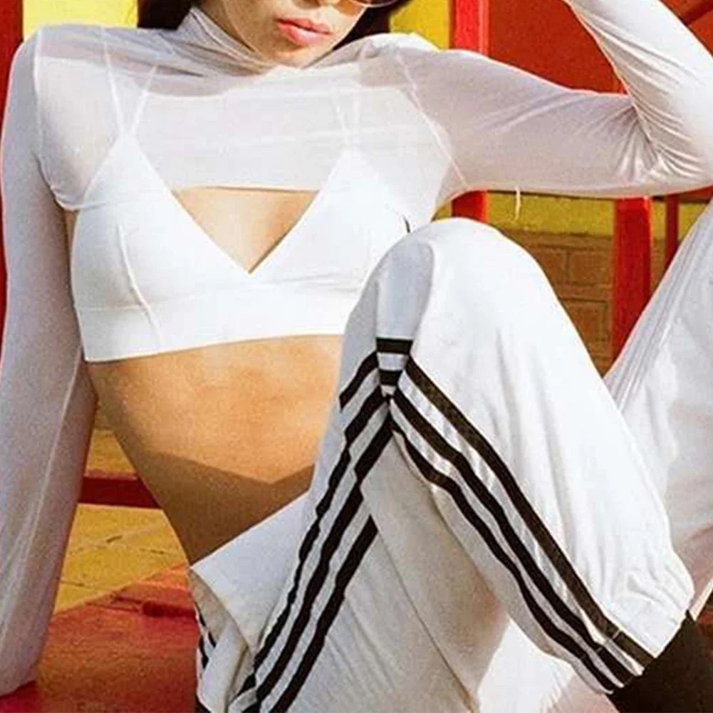 Hot New Stylish Comfy Fashion Mesh T-shirts Tee Tops.Shrug Pullovers Transparent 2023 New Hot Girl Solid Color