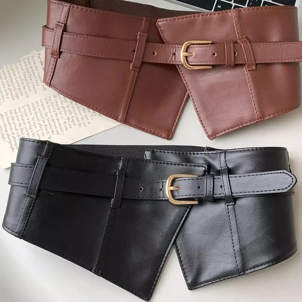 Mode Breite Schnalle Korsett Taille Gürtel PU Leder Dekorative Cummerbunds DIY Taille Abdeckung Für Frauen Dame Mädchen
