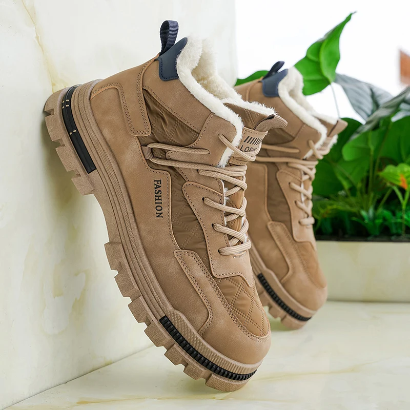 

Новинка 2023 года, зимние мужские ботинки на платформе, морозостойкие уличные повседневные походные ботинки, модный нескользящий утолщенный дизайн, теплый хлопок-Li