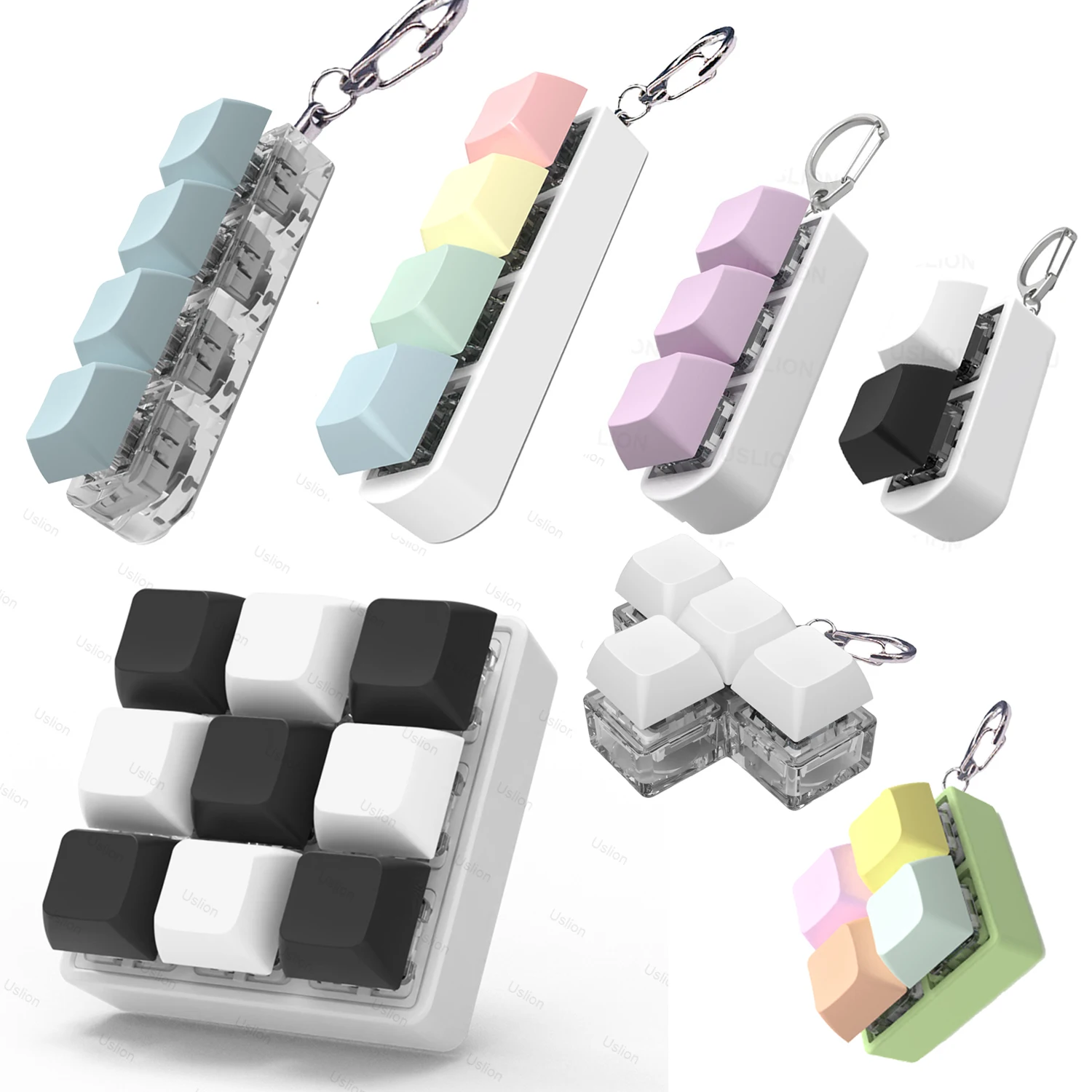 2/3/4/9 Keys Keyboard Keycaps Fidget Toy Point Keycap Party Stress Relief DIY Keycaps Toy Keyboard Button Anti Stress Toy