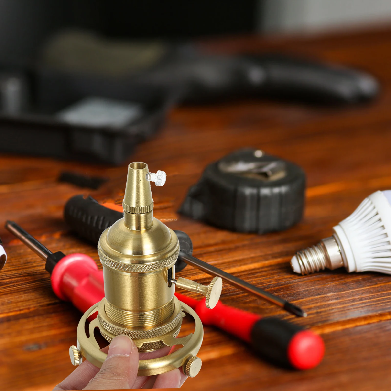 

Retro Aluminum Light Socket E27 Bulb Holder Pendant Lampshade Hanging Ceiling Fixture Accessories for Home Office DIY Lamp
