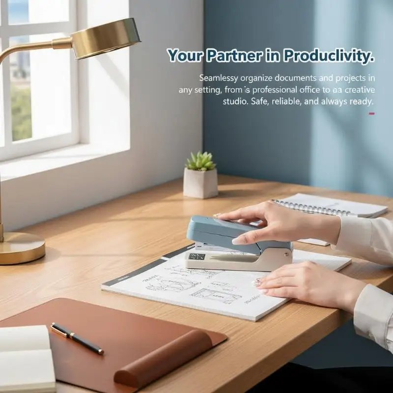 Swivel Rotatable Office Stapler, 360° Adjustable Heavy Duty Design, Labor-Saving Operation, Compatible with 24/6 Staples