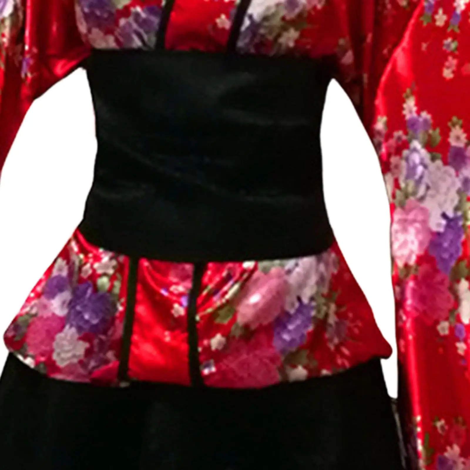 Kimono Costume Floral Pattern Gown Cosplay Fancy Dress Traditional Asia Skirt