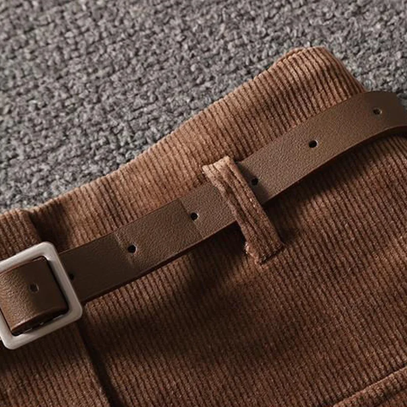 Mini jupes en velours côtelé pour femmes, Version coréenne Y2k, Vintage, ligne a, vêtements Preppy assortis, Harajuku, loisirs de base Empire, nouvelle collection