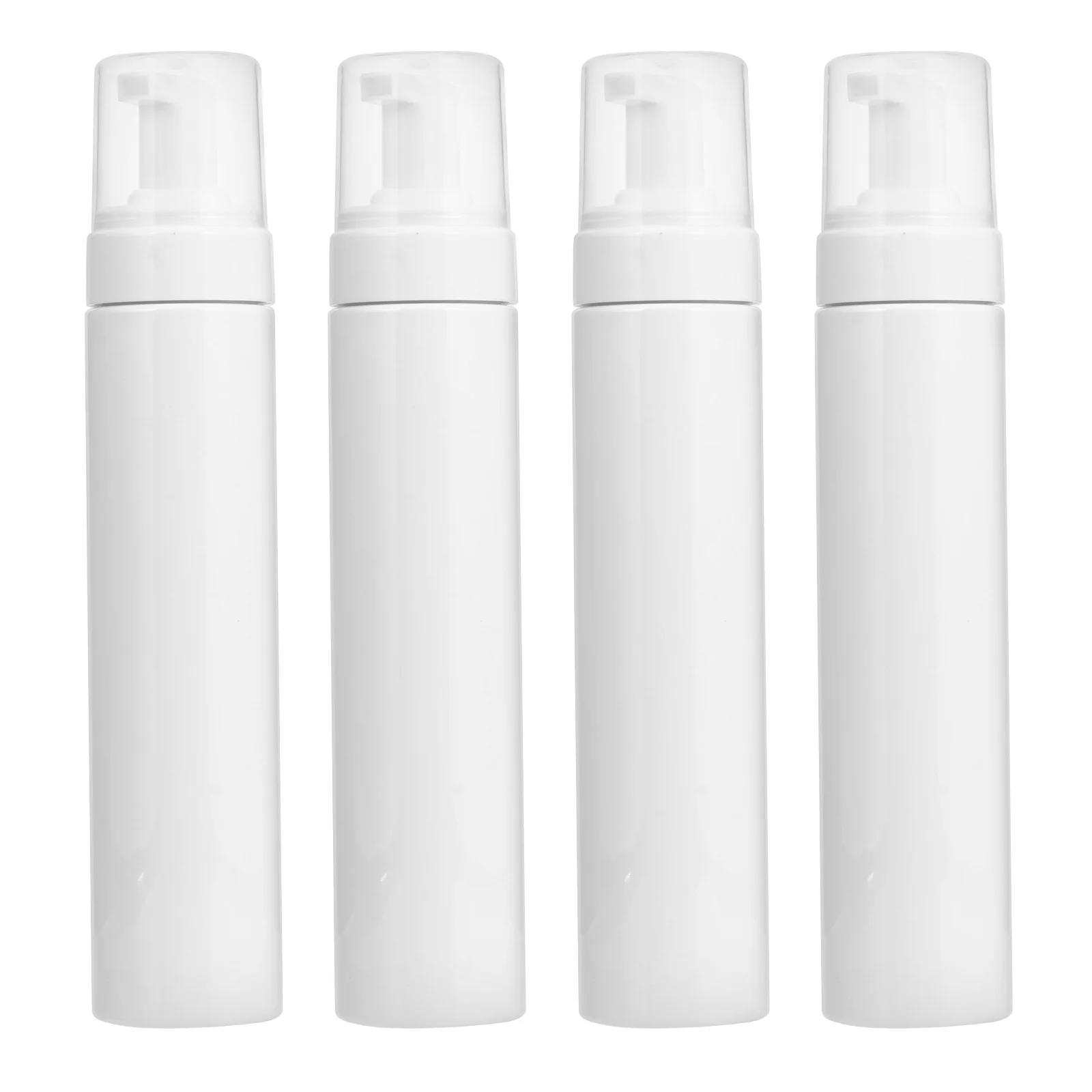 

4pcs White Bottle 250ml Refillable Dispenser Shampoo Facial Cleanser Travel Size Bathroom Empty Foaming Bottle Kitchen