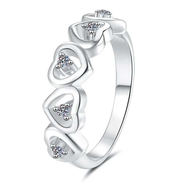 

ZFSILVER 925 Серебро Модное Роскошное Модное Цвет D Муассанит Дизайн Сердце Кольцо Для Очарования Женщин Свадебная Вечеринка Ювелирные Изделия Подарок JZ0160