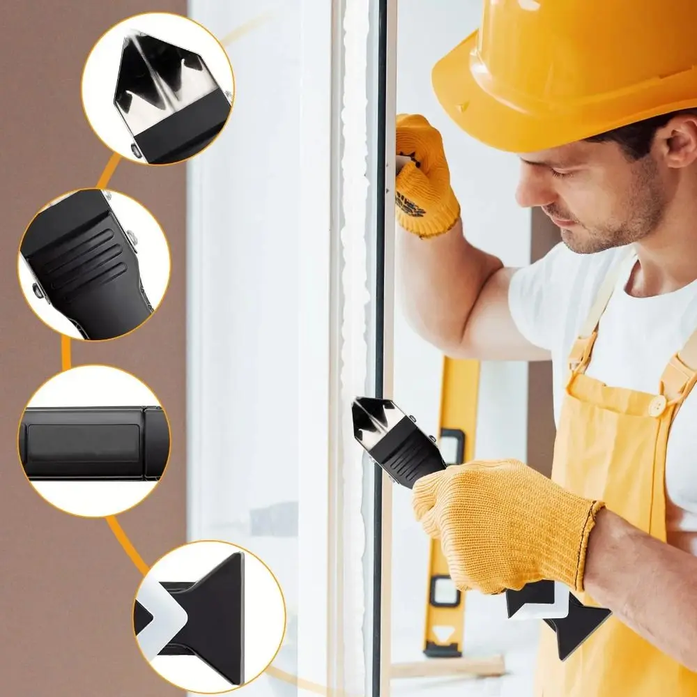 

Металлическая головка 5 в 1, лопата с металлической головкой, набор инструментов для клея, силиконовая эргономичная ручка, средство для удаления герметика, силиконовая лопатка для углового ломтика