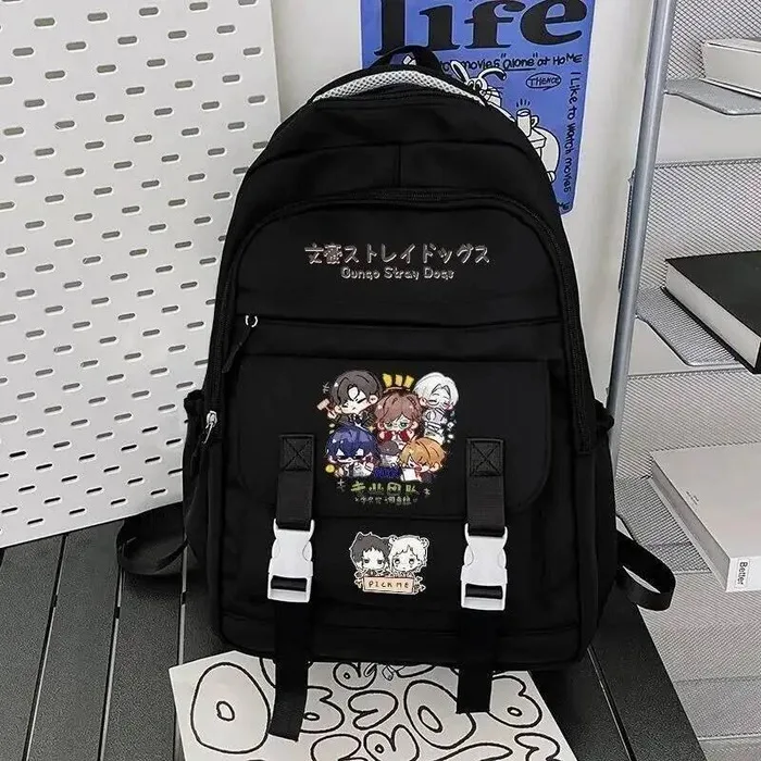 

Дышащая сетка, черный, синий, Bungo Bungou, бродячие собаки, школьные сумки, рюкзаки большой вместимости, аниме-игра