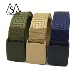 New Trendy Fashion Men's Belt Casual Versatile Adjustable Belt Men's Neutral Plastic Buckle Outdoor Travel Tactical Belt