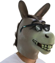 Shrek Donkey Mask for Adult, Halloween Novelty Deluxe Costume, Party Cosplay, Latex Animal Head, Adult