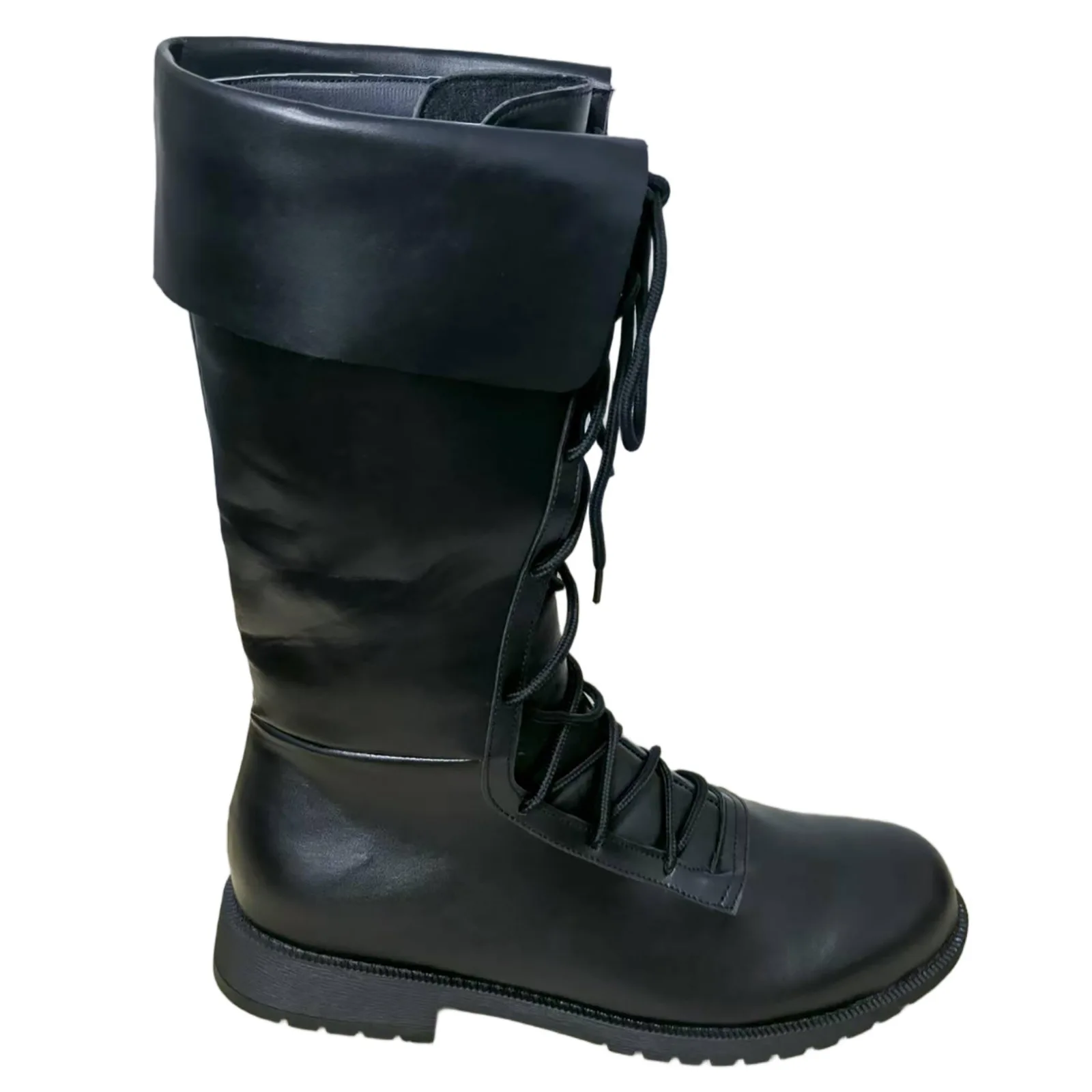 Herren Retro Mittelalterliche Renaissance-Stiefel Ritter Piraten Cosplay Schuhe PU-Leder Flache Halbhohe Stiefel für Halloween Rollenspiel Party Kriegerstiefel – Detail 9