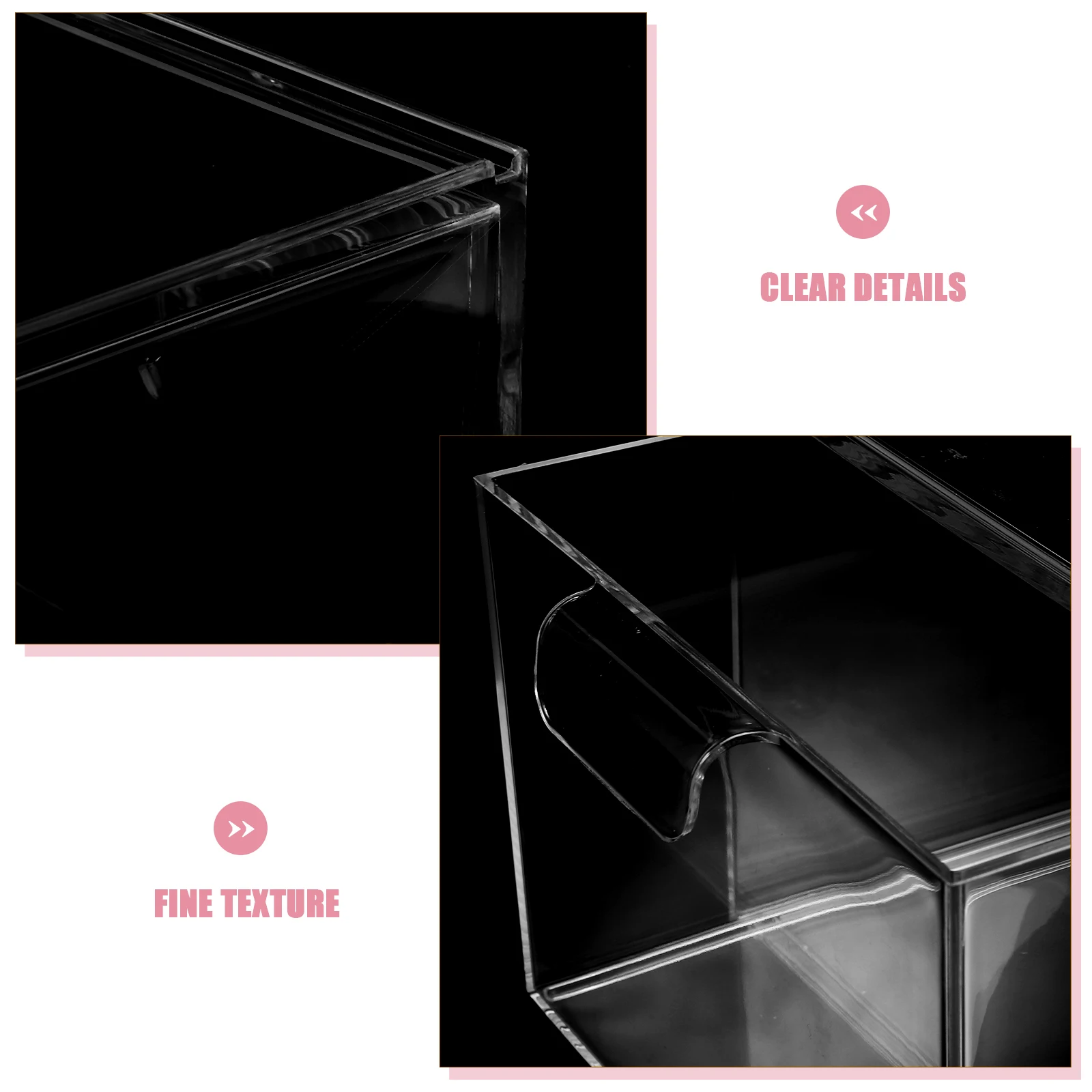 

2pcs Stackable Transparent Storage Boxes Drawer Organizer For Makeup Cosmetics Jewelry Stationery Bedroom Desk Sundries