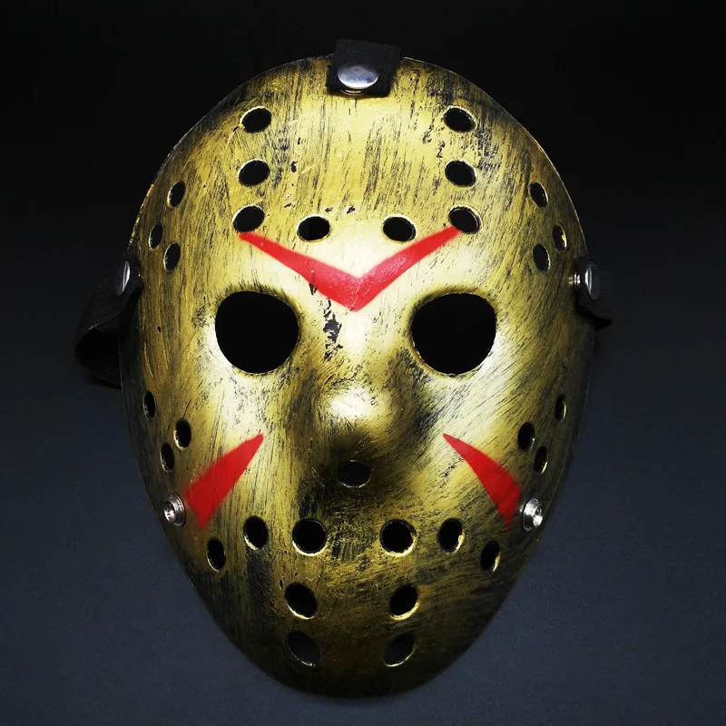 ผู้ชายที่น่ากลัว Jason Mask หน้ากากพลาสติกสําหรับการแสดงฮาโลวีนหน้ากากแบบเต็มหน้าพร้อมหลุม Party Cosplay อุปกรณ์เสริม