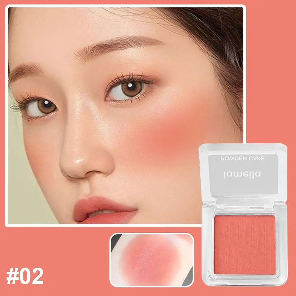 Natural Peach Pink Orange Rouge Blush Face Brightening Lasting Color Rendering Nude Makeup Velvet Matte Monochrome Blusher Plate