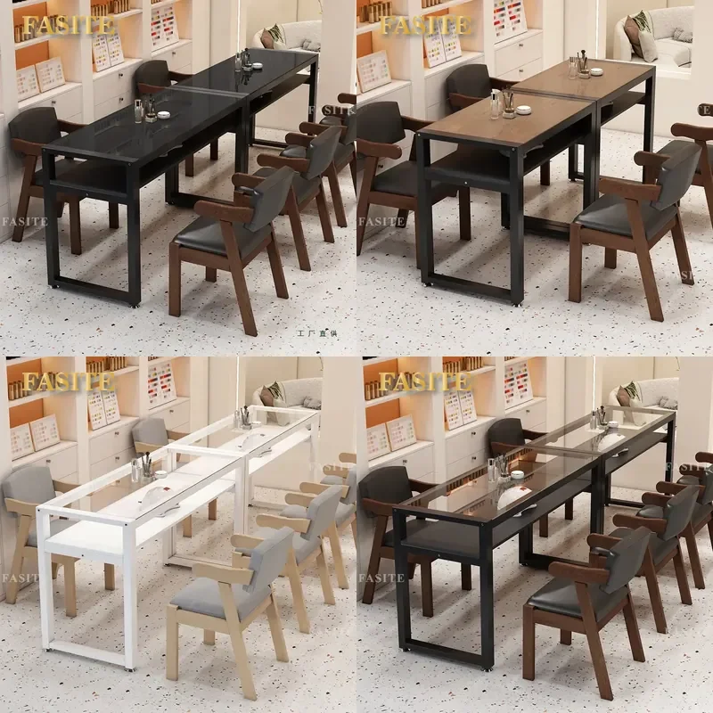 For Nail Art Table Tempered Glass Simple Single Double Economical Manicure Desk Furniture 2026 Fashion Special Shop