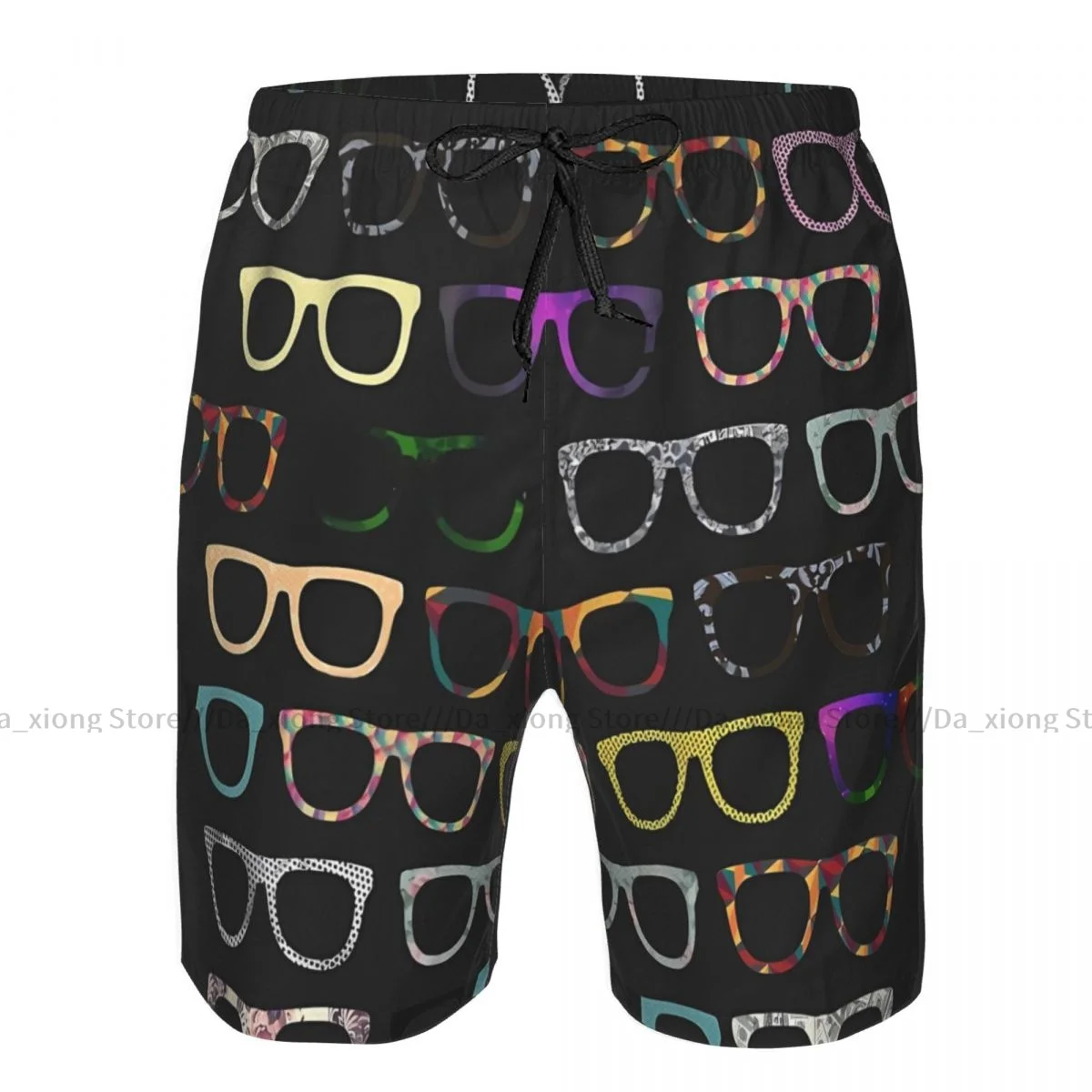 Men's Beach Short Swim Shorts Colorful Sunglasses Silhouettes Surfing Sport Board Shorts Swimwear